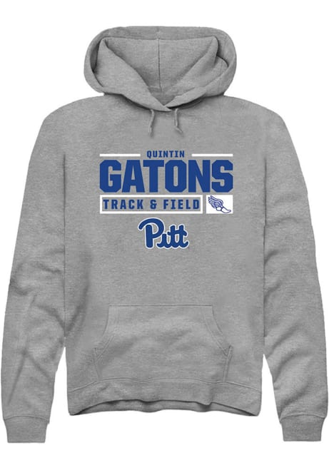 Quintin Gatons Rally Mens Graphite Pitt Panthers NIL Stacked Box Track Hooded Sweatshirt