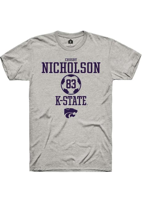 Crosby Nicholson Ash K-State Wildcats NIL Sport Icon Short Sleeve T Shirt