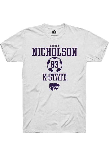 Crosby Nicholson White K-State Wildcats NIL Sport Icon Short Sleeve T Shirt