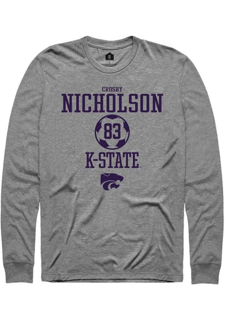 Crosby Nicholson Rally Mens Graphite K-State Wildcats NIL Sport Icon Tee