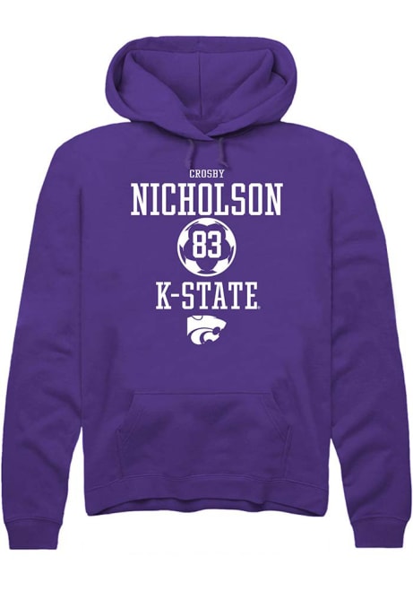 Crosby Nicholson Rally Mens Purple K-State Wildcats NIL Sport Icon Hooded Sweatshirt