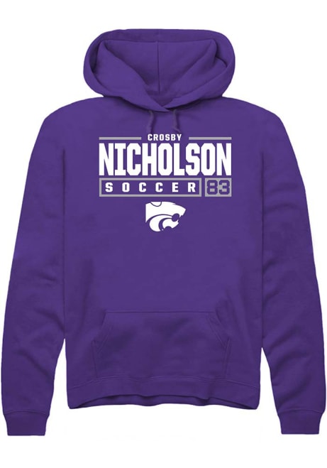 Crosby Nicholson Rally Mens Purple K-State Wildcats NIL Stacked Box Hooded Sweatshirt