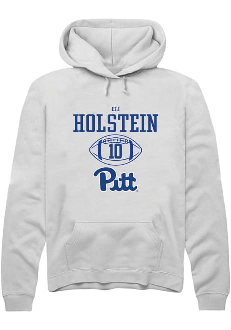 Eli Holstein Rally Mens White Pitt Panthers NIL Sport Icon Hooded Sweatshirt