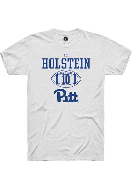 Eli Holstein White Pitt Panthers NIL Sport Icon Short Sleeve T Shirt