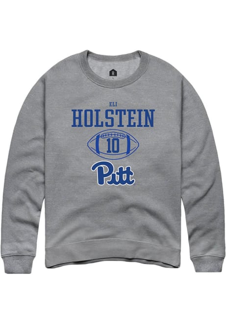 Eli Holstein Rally Mens Graphite Pitt Panthers NIL Sport Icon Crew Sweatshirt