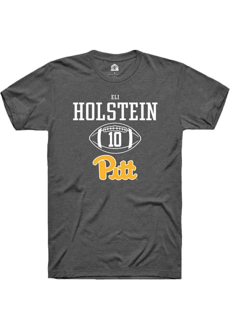 Eli Holstein Dark Grey Pitt Panthers NIL Sport Icon Short Sleeve T Shirt