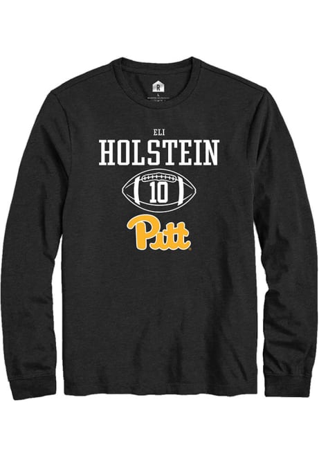 Eli Holstein Rally Mens Black Pitt Panthers NIL Sport Icon Tee