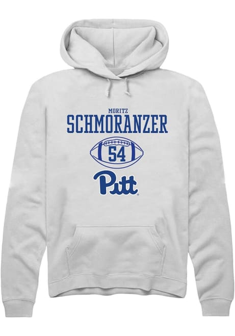 Moritz Schmoranzer Rally Mens White Pitt Panthers NIL Sport Icon Hooded Sweatshirt