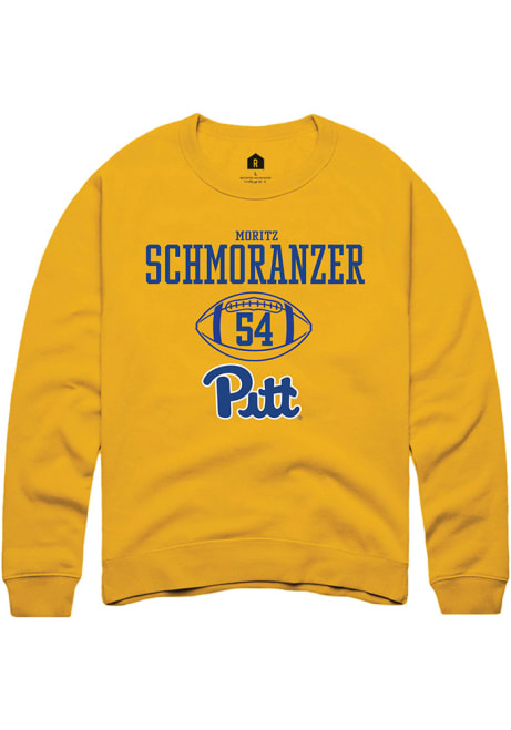 Moritz Schmoranzer Rally Mens Gold Pitt Panthers NIL Sport Icon Crew Sweatshirt