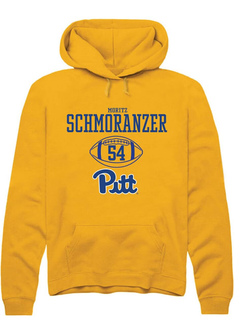 Moritz Schmoranzer Rally Mens Gold Pitt Panthers NIL Sport Icon Hooded Sweatshirt