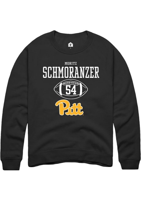 Moritz Schmoranzer Rally Mens Black Pitt Panthers NIL Sport Icon Crew Sweatshirt