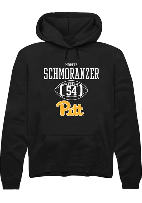 Moritz Schmoranzer Rally Mens Black Pitt Panthers NIL Sport Icon Hooded Sweatshirt