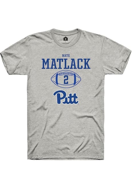 Nate Matlack Ash Pitt Panthers NIL Sport Icon Short Sleeve T Shirt