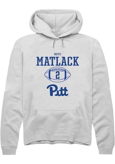 Nate Matlack Rally Mens White Pitt Panthers NIL Sport Icon Hooded Sweatshirt