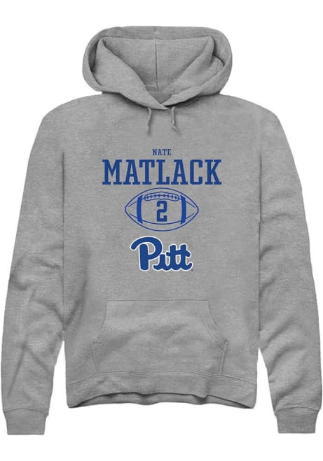 Nate Matlack Rally Mens Graphite Pitt Panthers NIL Sport Icon Hooded Sweatshirt