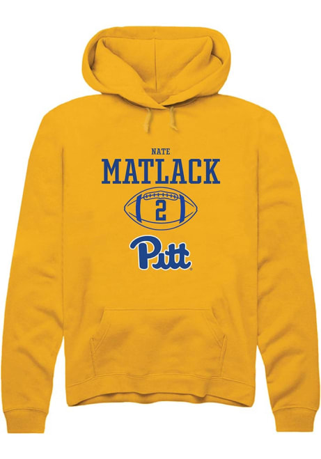 Nate Matlack Rally Mens Gold Pitt Panthers NIL Sport Icon Hooded Sweatshirt