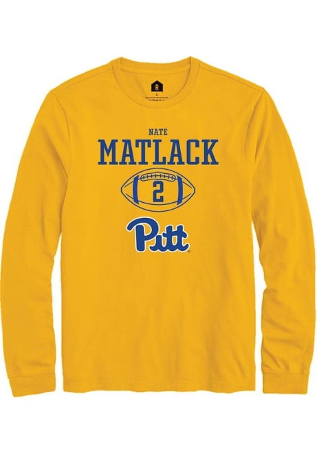 Nate Matlack Rally Mens Gold Pitt Panthers NIL Sport Icon Tee