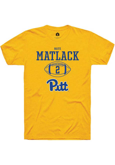 Nate Matlack Gold Pitt Panthers NIL Sport Icon Short Sleeve T Shirt