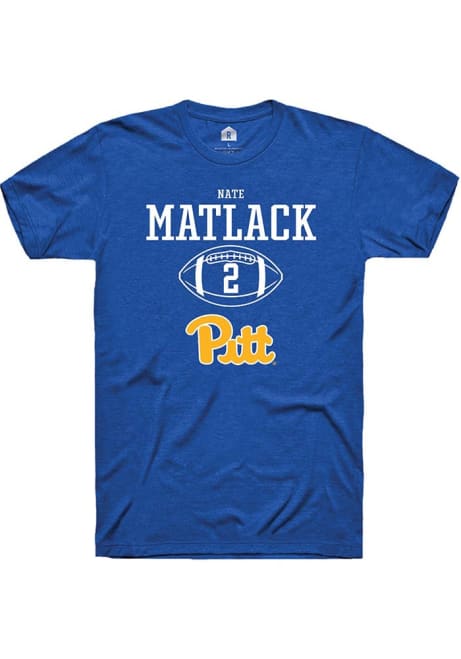 Nate Matlack Blue Pitt Panthers NIL Sport Icon Short Sleeve T Shirt