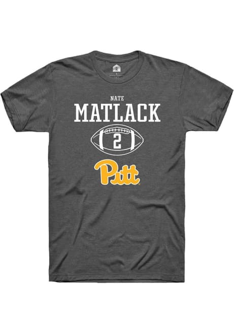 Nate Matlack Dark Grey Pitt Panthers NIL Sport Icon Short Sleeve T Shirt