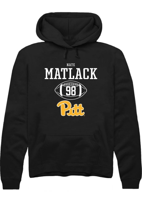 Nate Matlack Rally Mens Black Pitt Panthers NIL Sport Icon Hooded Sweatshirt