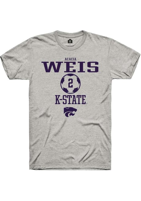 Acacia Weis Ash K-State Wildcats NIL Sport Icon Short Sleeve T Shirt