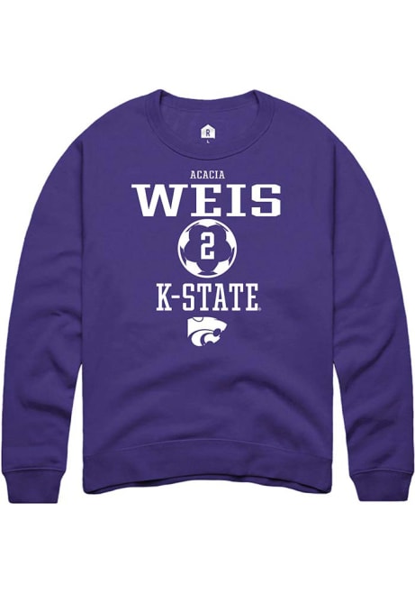 Acacia Weis Rally Mens Purple K-State Wildcats NIL Sport Icon Crew Sweatshirt