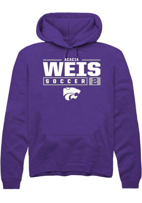 Acacia Weis Rally Mens Purple K-State Wildcats NIL Stacked Box Hooded Sweatshirt