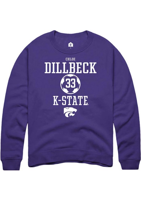 Chloe Dillbeck Rally Mens Purple K-State Wildcats NIL Sport Icon Crew Sweatshirt