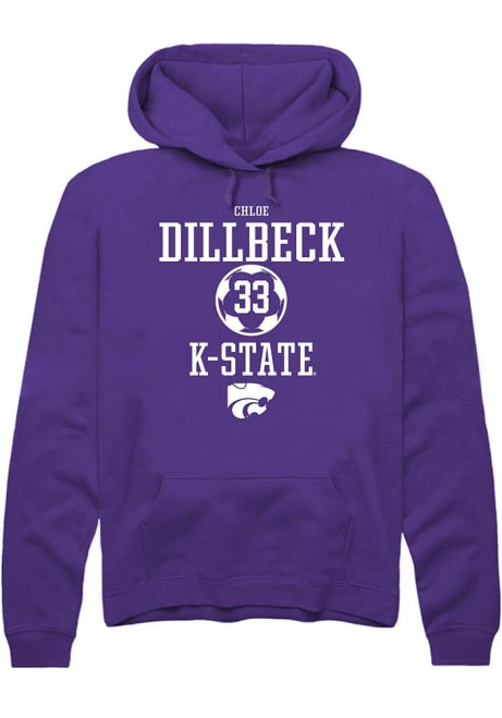 Chloe Dillbeck Rally Mens Purple K-State Wildcats NIL Sport Icon Hooded Sweatshirt