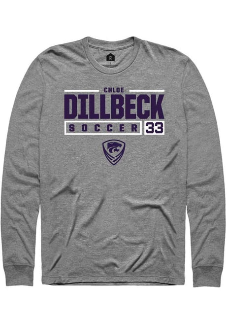 Chloe Dillbeck Rally Mens Graphite K-State Wildcats NIL Stacked Box Tee