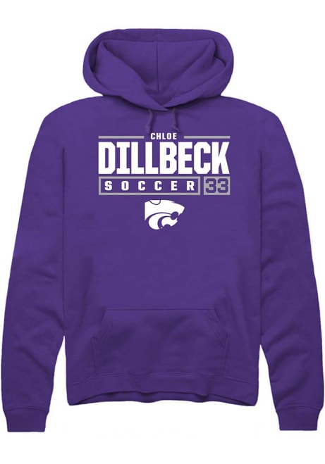 Chloe Dillbeck Rally Mens Purple K-State Wildcats NIL Stacked Box Hooded Sweatshirt