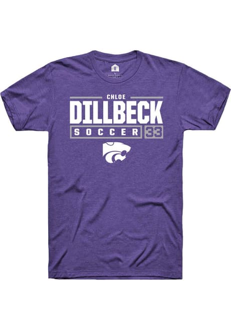 Chloe Dillbeck Purple K-State Wildcats NIL Stacked Box Short Sleeve T Shirt