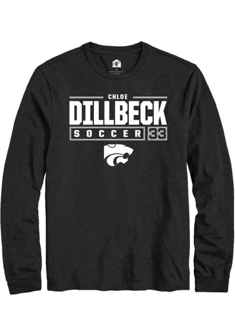 Chloe Dillbeck Rally Mens Black K-State Wildcats NIL Stacked Box Tee