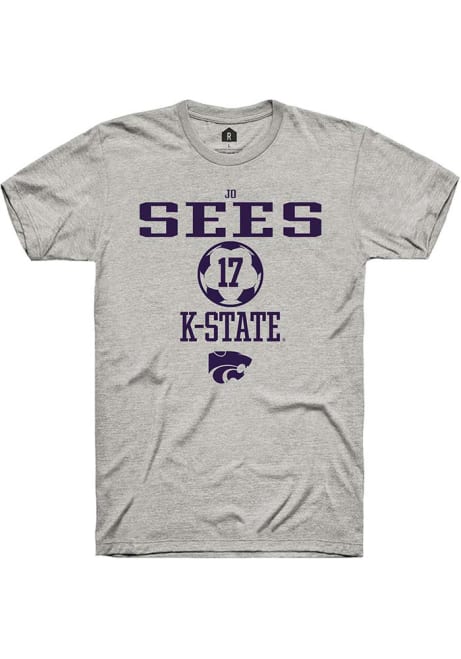 Jo Sees Ash K-State Wildcats NIL Sport Icon Short Sleeve T Shirt