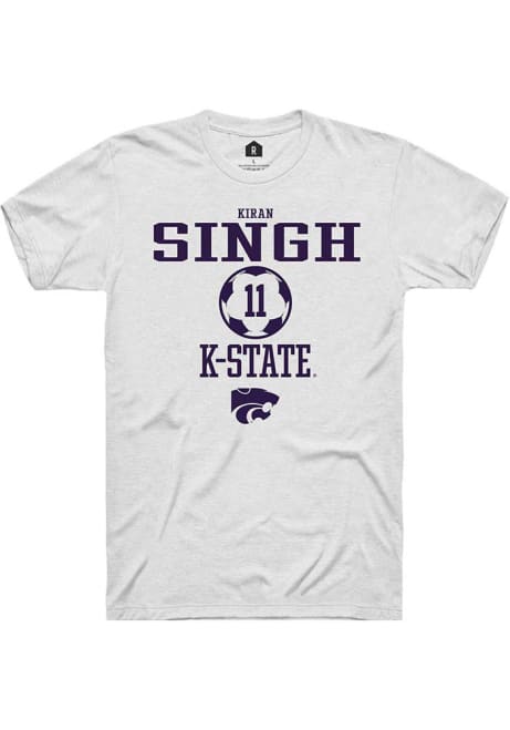 Kiran Singh White K-State Wildcats NIL Sport Icon Short Sleeve T Shirt