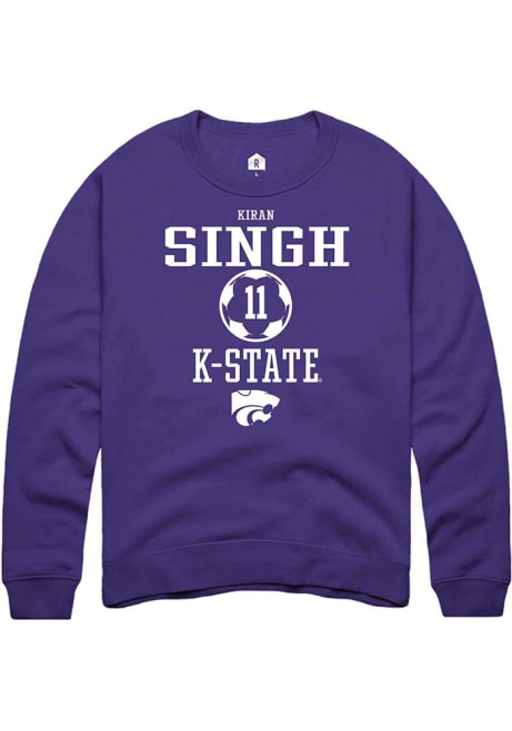 Kiran Singh Rally Mens Purple K-State Wildcats NIL Sport Icon Crew Sweatshirt