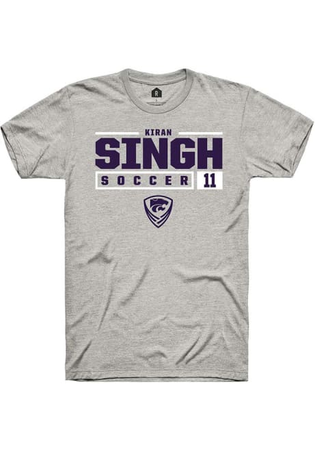 Kiran Singh Ash K-State Wildcats NIL Stacked Box Short Sleeve T Shirt