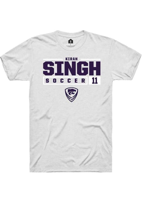 Kiran Singh White K-State Wildcats NIL Stacked Box Short Sleeve T Shirt