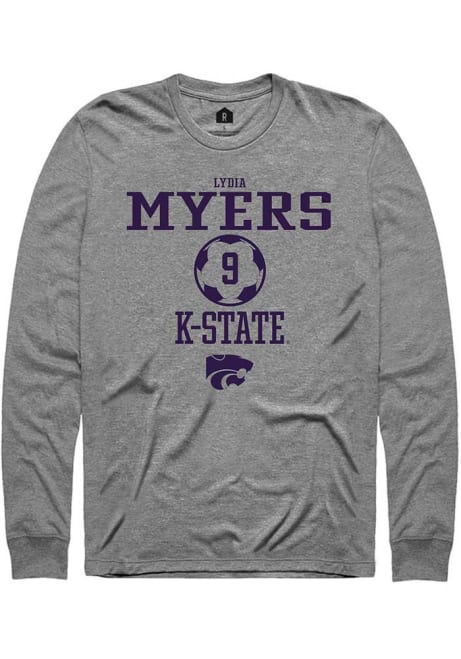 Lydia Myers Rally Mens Graphite K-State Wildcats NIL Sport Icon Tee