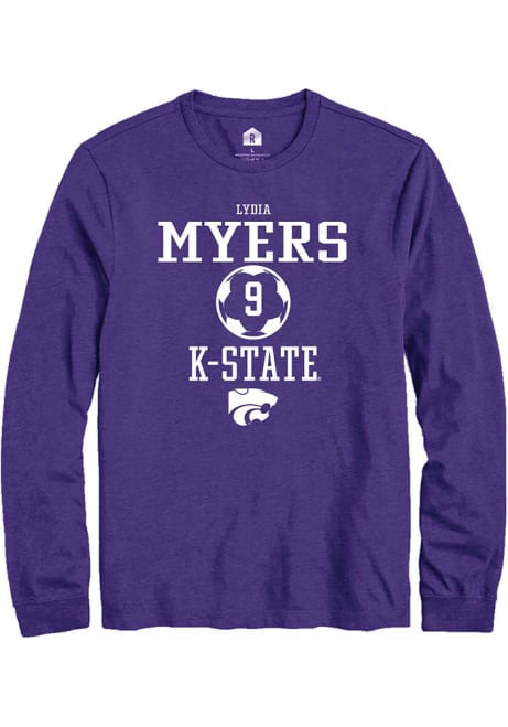 Lydia Myers Rally Mens Purple K-State Wildcats NIL Sport Icon Tee