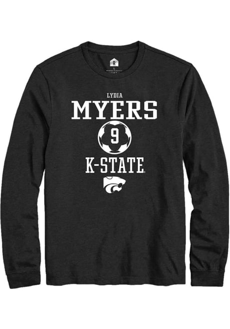 Lydia Myers Rally Mens Black K-State Wildcats NIL Sport Icon Tee