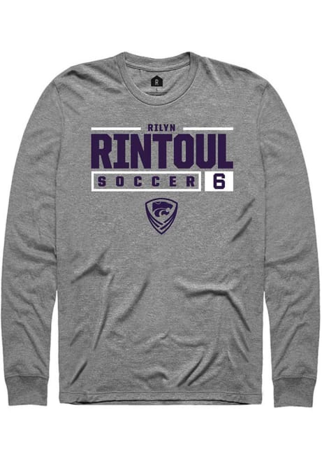 Rilyn Rintoul Rally Mens Graphite K-State Wildcats NIL Stacked Box Tee