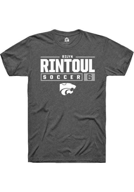 Rilyn Rintoul Dark Grey K-State Wildcats NIL Stacked Box Short Sleeve T Shirt