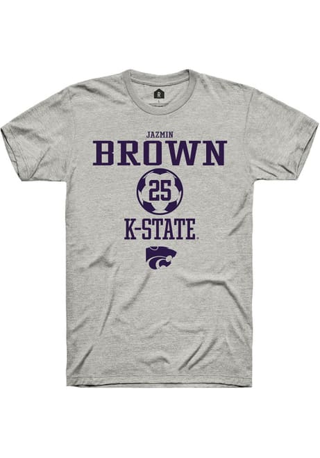 Jazmin Brown Ash K-State Wildcats NIL Sport Icon Short Sleeve T Shirt