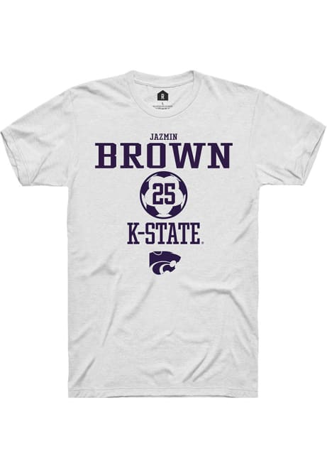 Jazmin Brown White K-State Wildcats NIL Sport Icon Short Sleeve T Shirt
