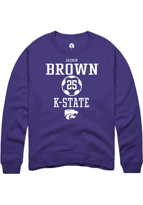 Jazmin Brown Rally Mens Purple K-State Wildcats NIL Sport Icon Crew Sweatshirt