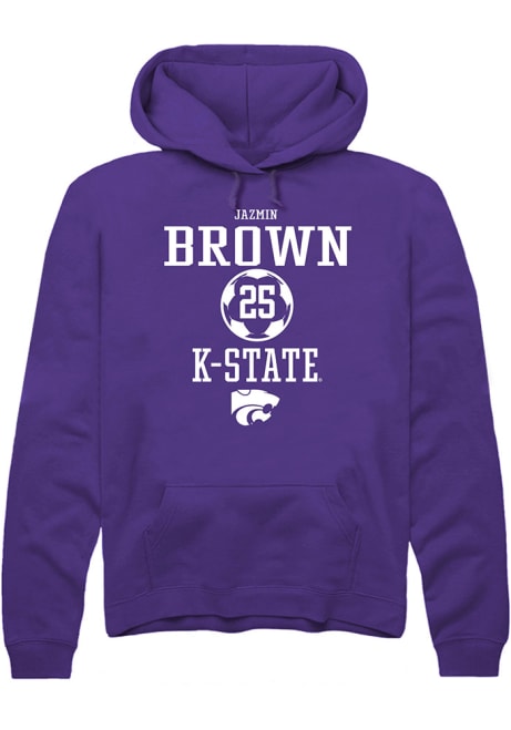 Jazmin Brown Rally Mens Purple K-State Wildcats NIL Sport Icon Hooded Sweatshirt