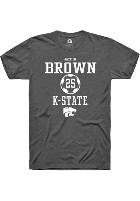 Jazmin Brown Dark Grey K-State Wildcats NIL Sport Icon Short Sleeve T Shirt