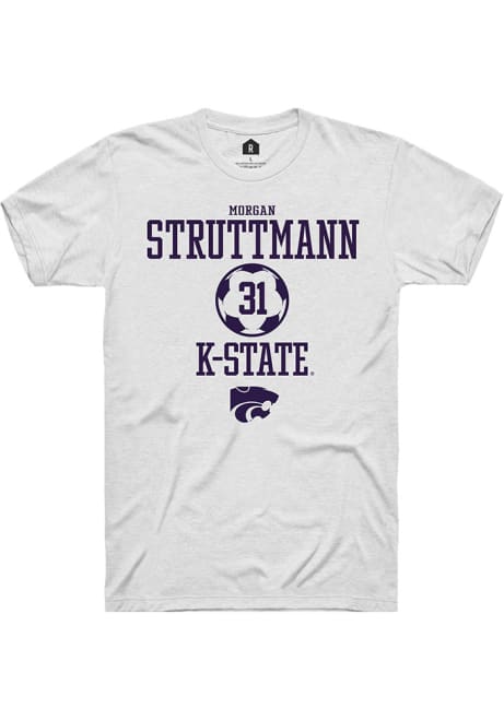 Morgan Struttmann White K-State Wildcats NIL Sport Icon Short Sleeve T Shirt